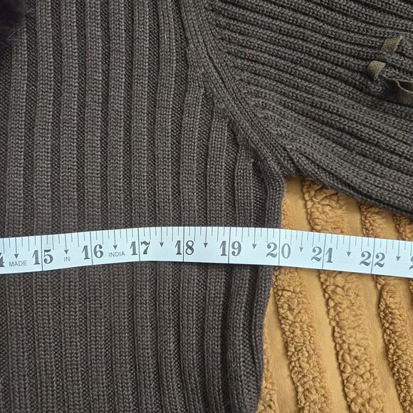 Ruby Cho Womens Vtg Y2K Fairy Grunge Wool Blend Fringe Faux Fur Trim Sweater S - Picture 9 of 10